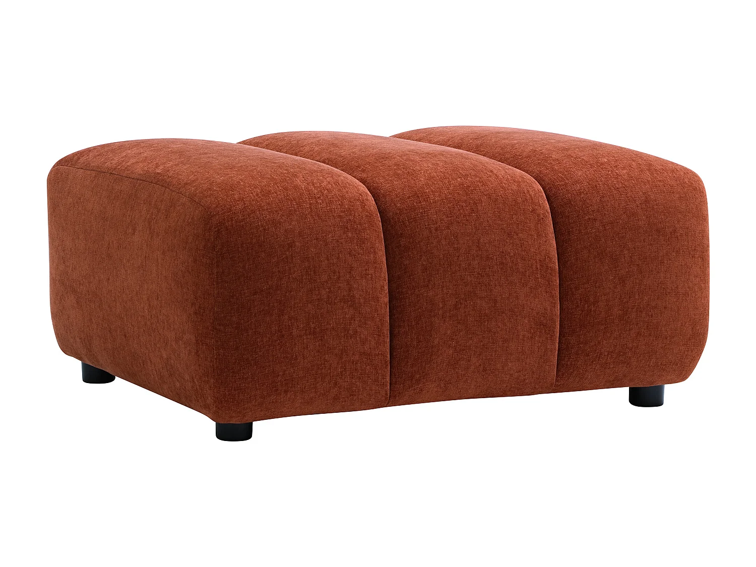 Pouf en tissu texturé terracotta JUTINI