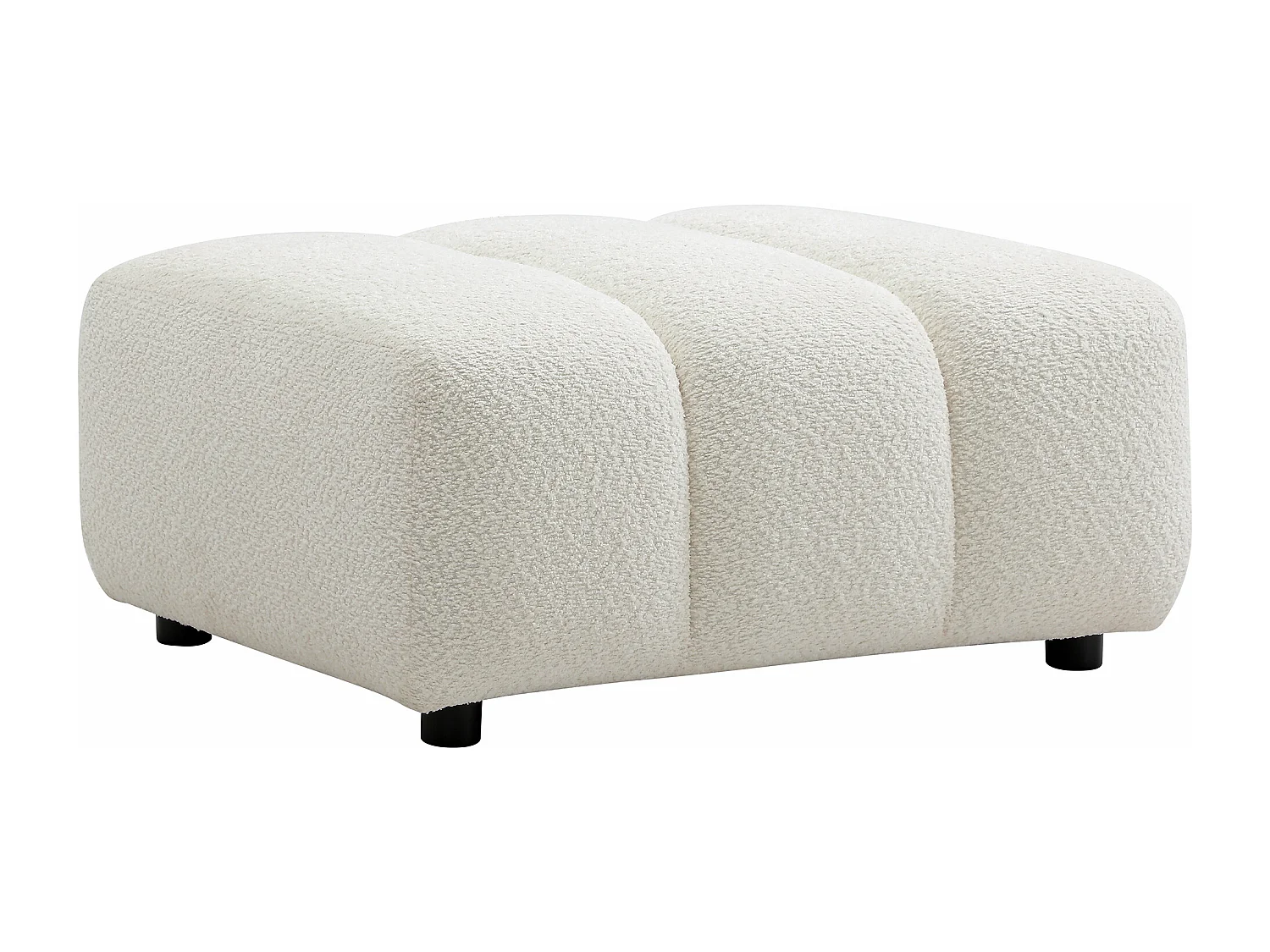 Pouf en tissu bouclette blanc cassé JUTINI