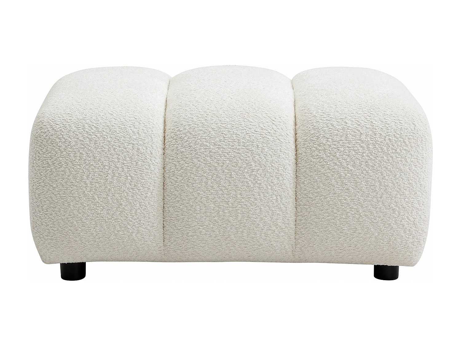Hocker aus Boucléstoff in Off-White JUTINI