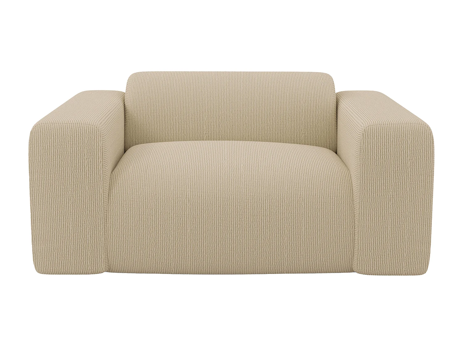 Fauteuil en velours côtelé fines côtes beige POGNI de Maison Céphy