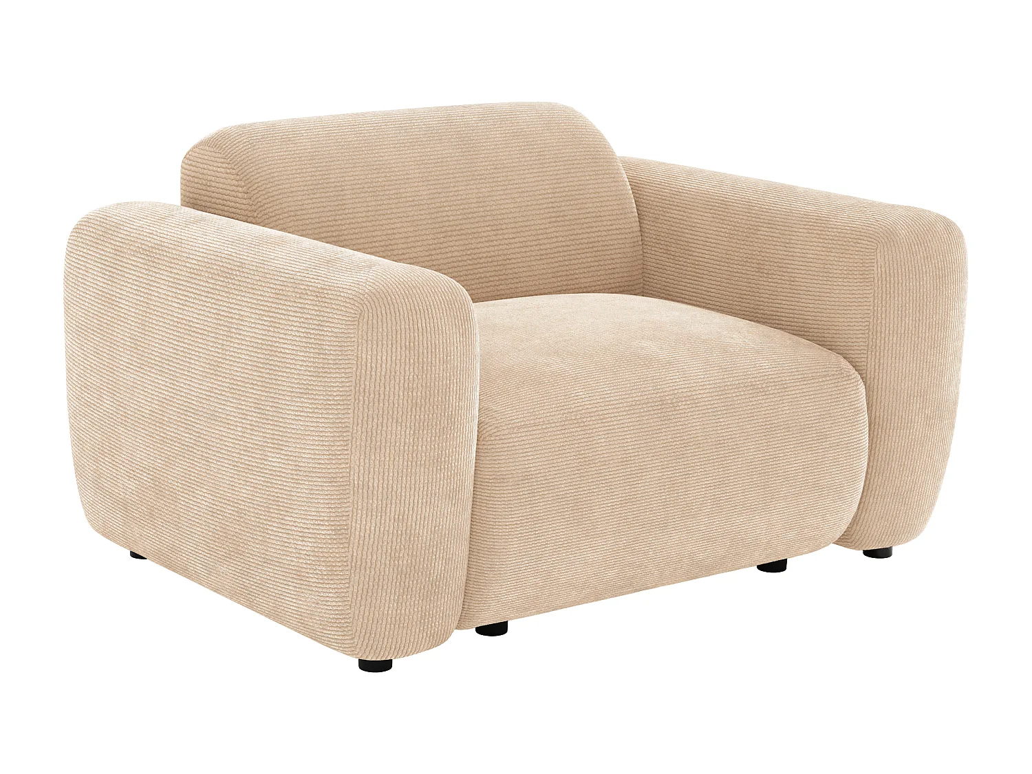 Fine-rib velvet armchair - beige - POGNI by Maison Céphy