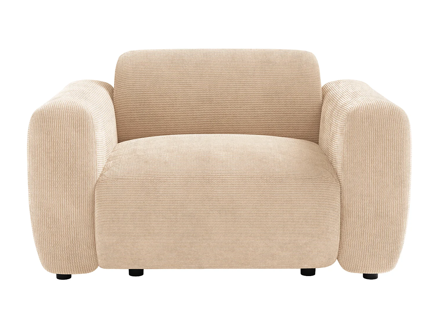 Fine-rib velvet armchair - beige - POGNI by Maison Céphy