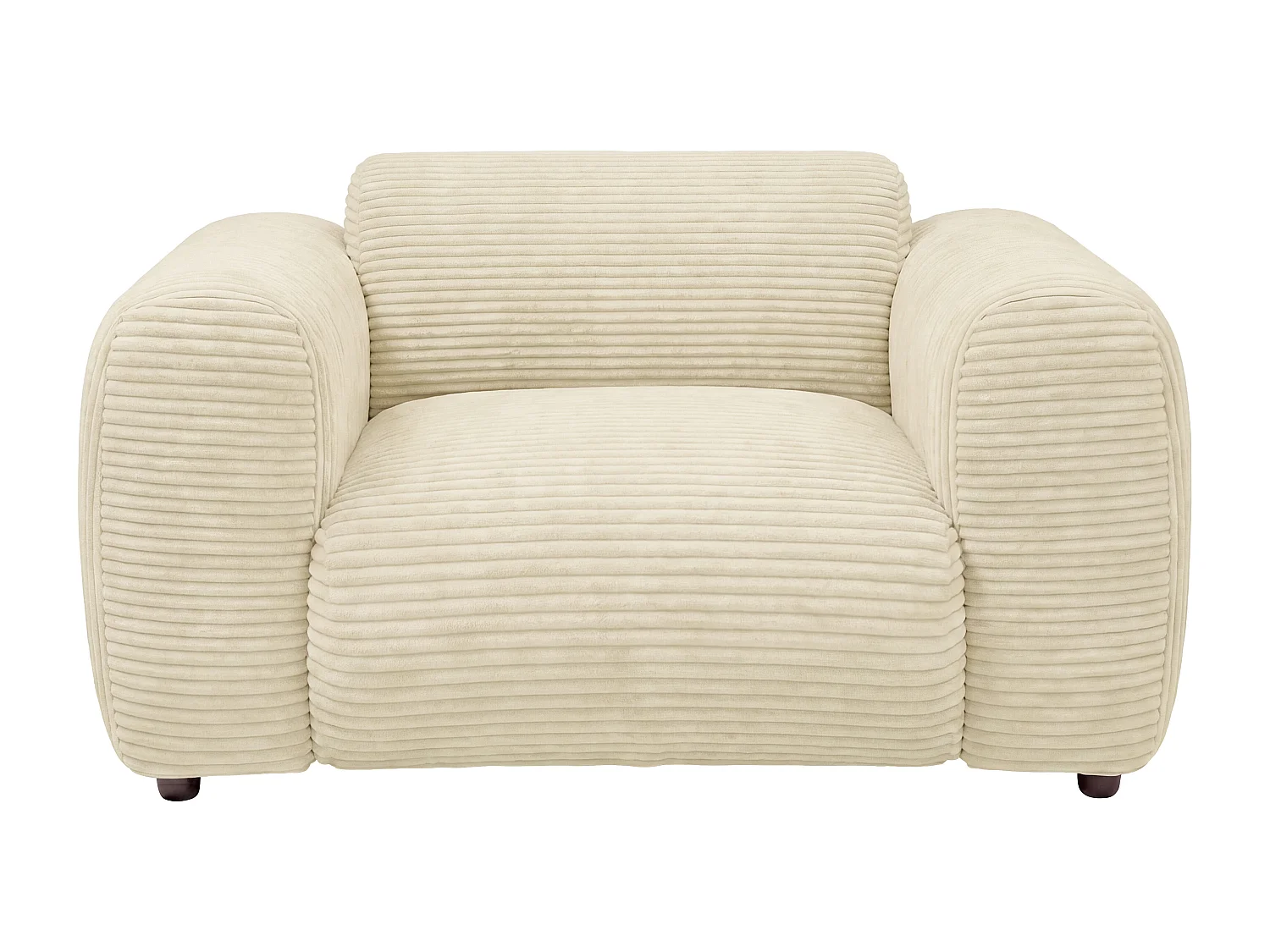 Fauteuil en velours côtelé beige POGNI de Maison Céphy