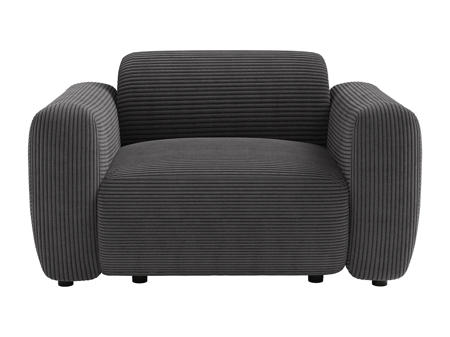 Fauteuil en velours côtelé gris foncé POGNI de Maison Céphy