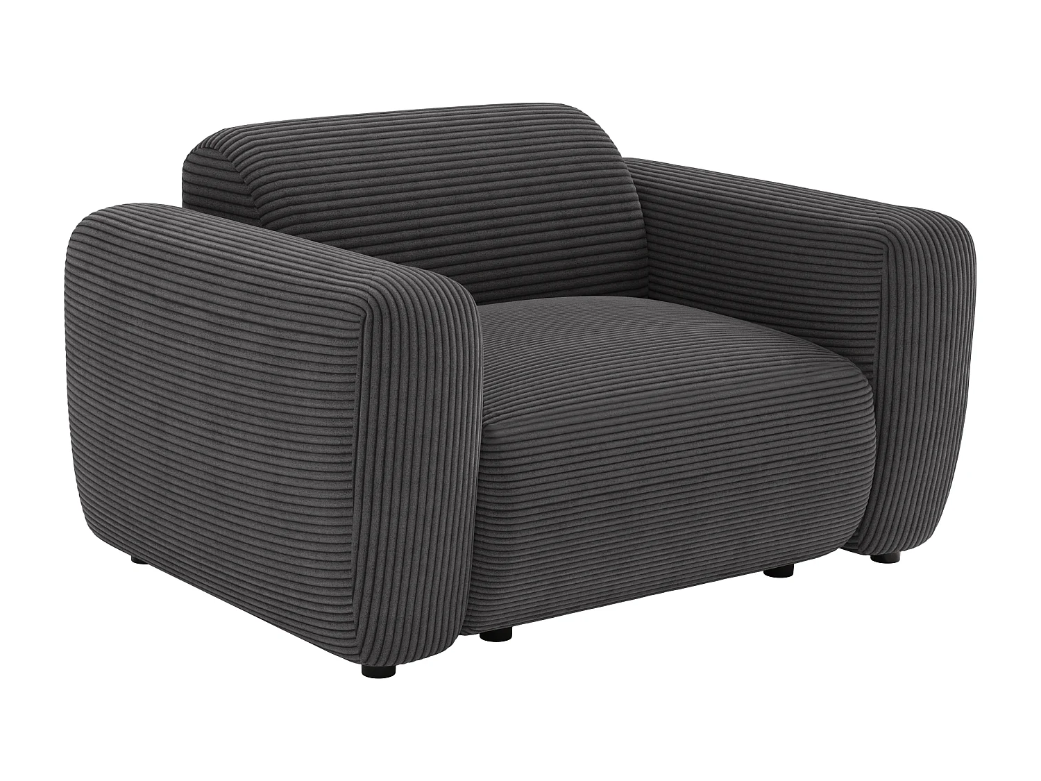 Fauteuil en velours côtelé gris foncé POGNI de Maison Céphy