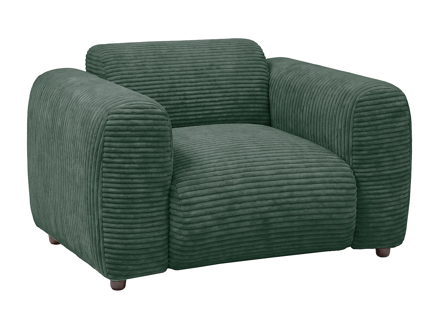 Fauteuil en velours côtelé vert POGNI de Maison Céphy