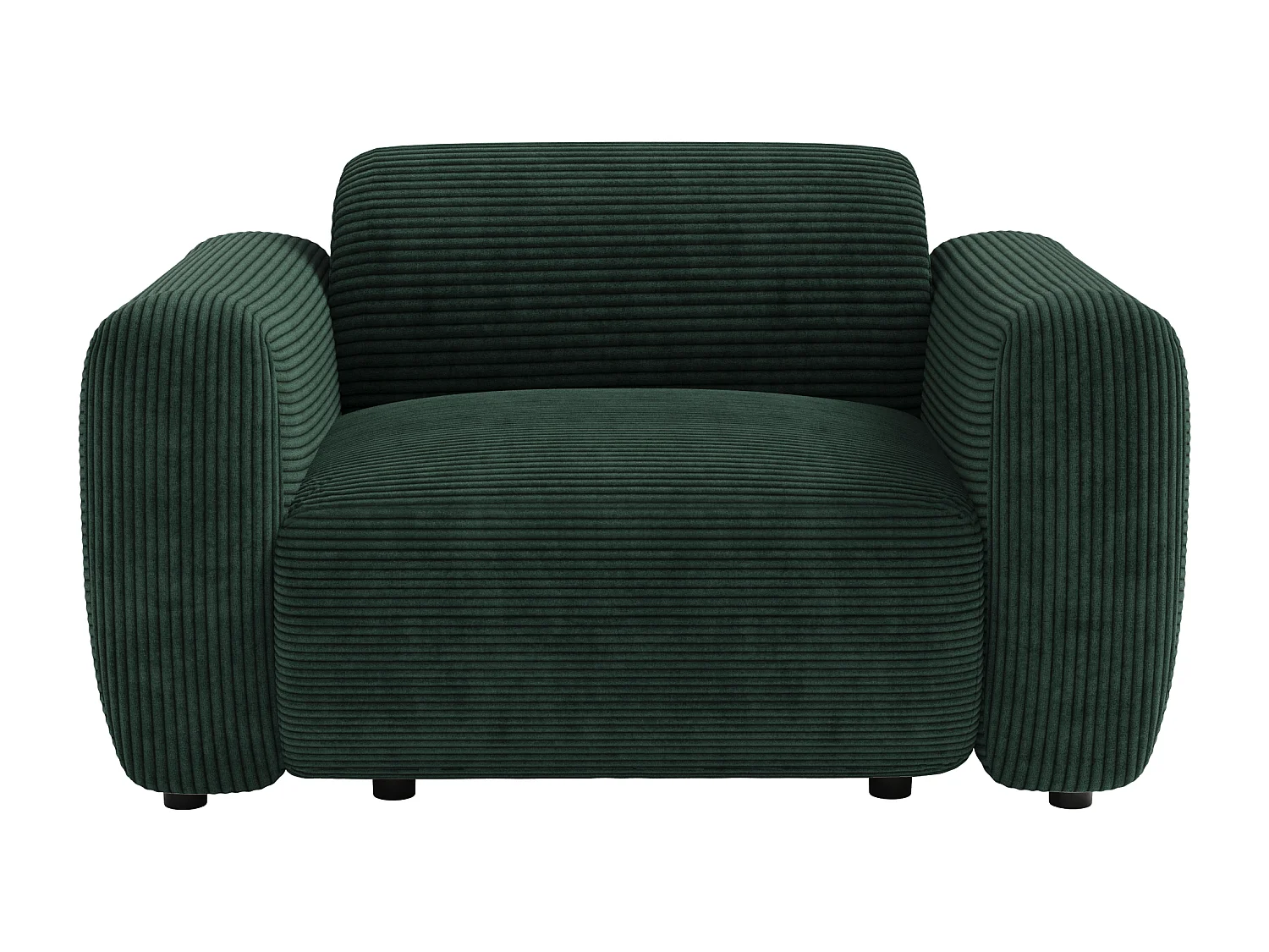 Ribbed velvet armchair - green - POGNI by Maison Céphy