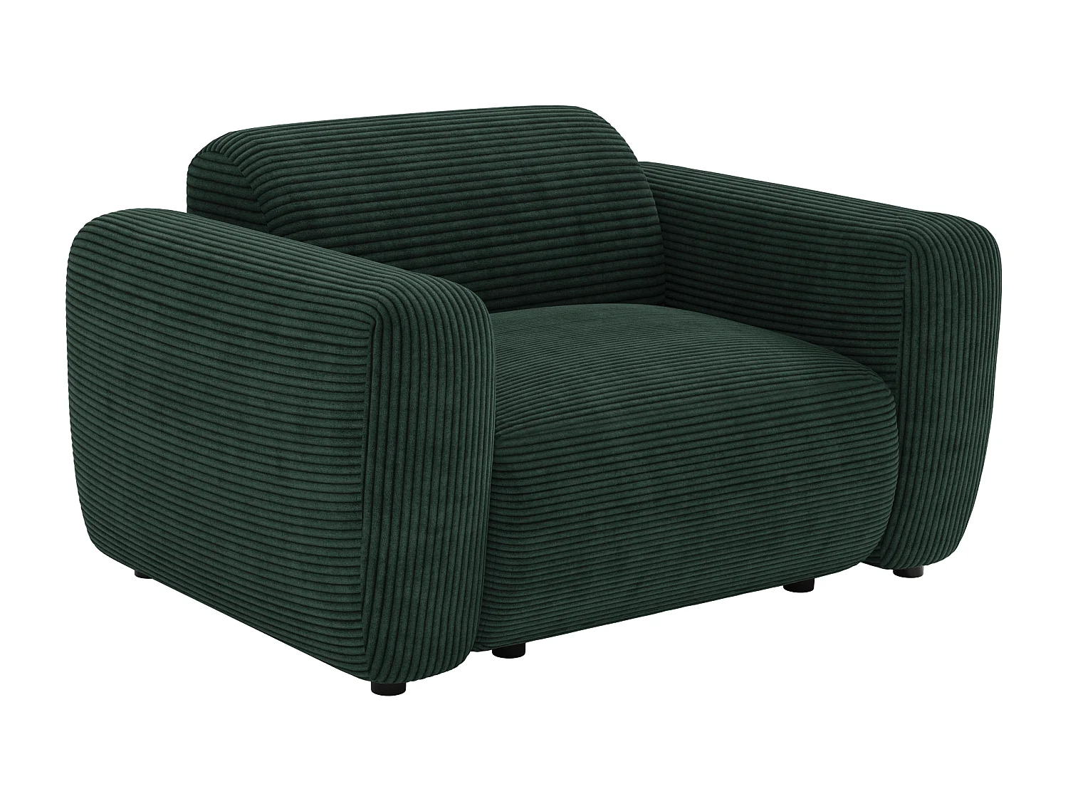 Ribbed velvet armchair - green - POGNI by Maison Céphy