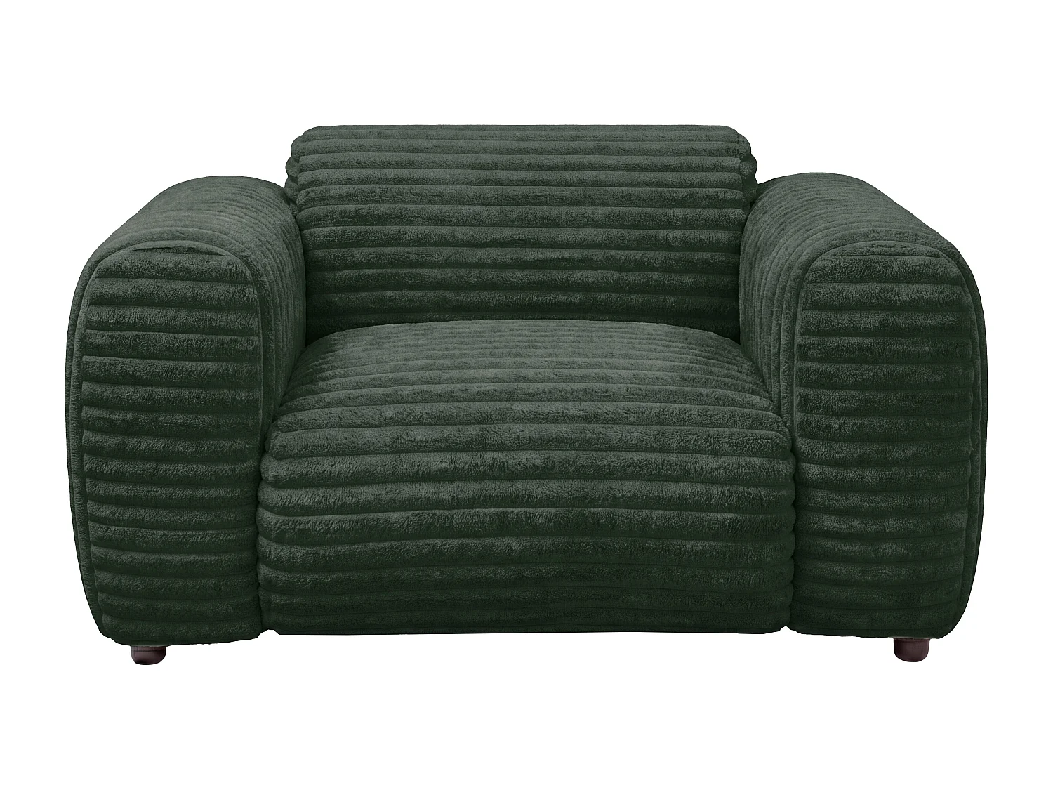 Fauteuil en velours côtelé grosses côtes vert POGNI de Maison Céphy