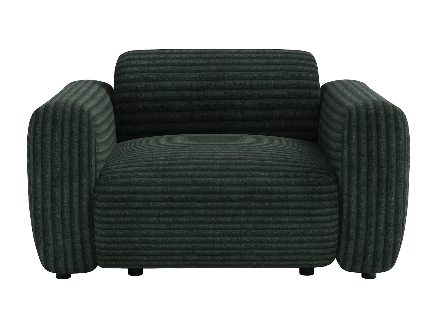 Wide-rib velvet armchair - green - POGNI by Maison Céphy