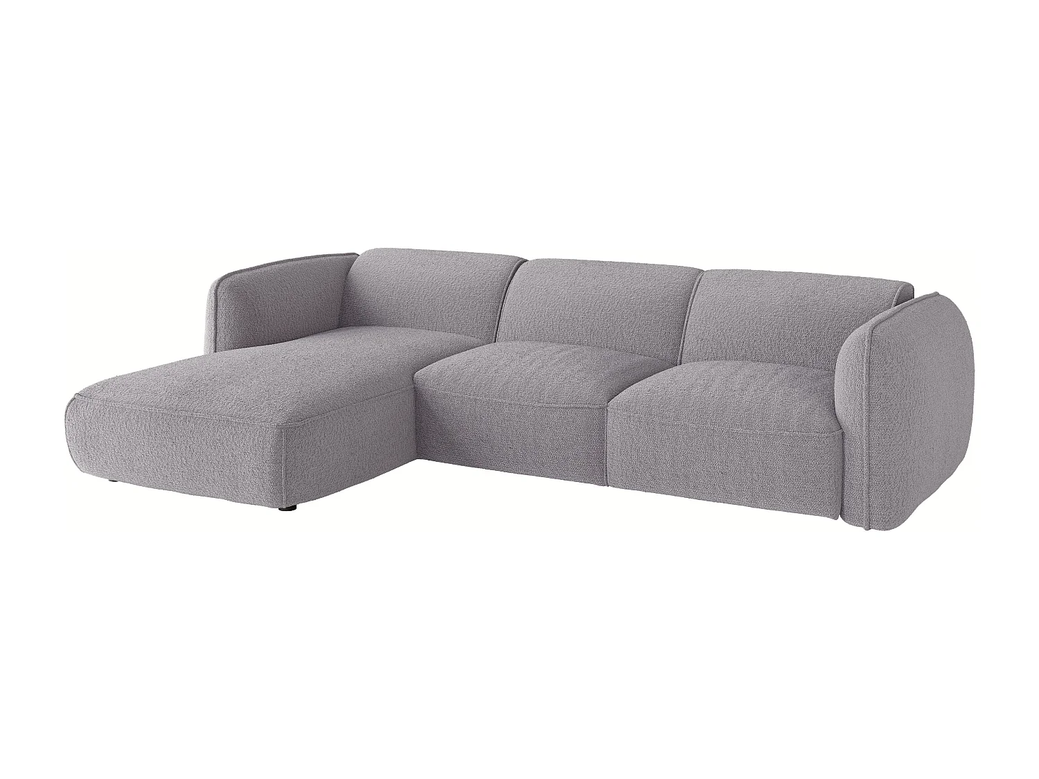Canapé d'angle gauche en tissu chenille gris clair CAMILIO de Maison Céphy