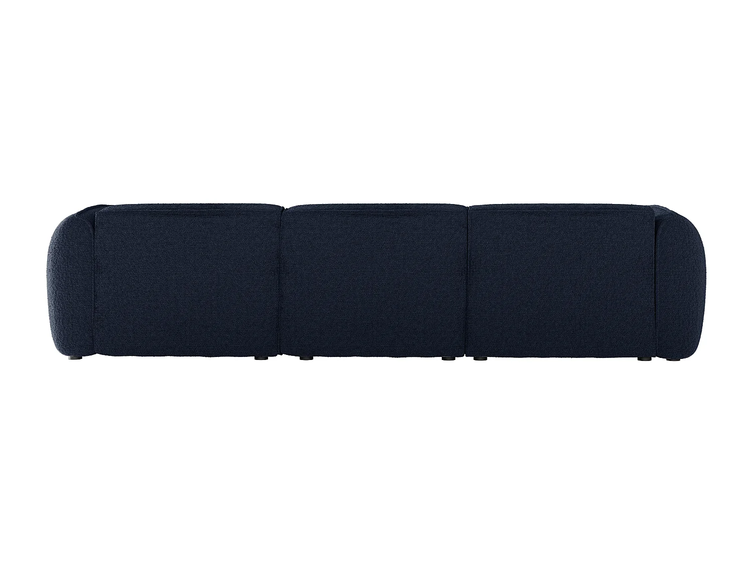 Canapé d'angle droit en tissu chenille bleu nuit CAMILIO de Maison Céphy