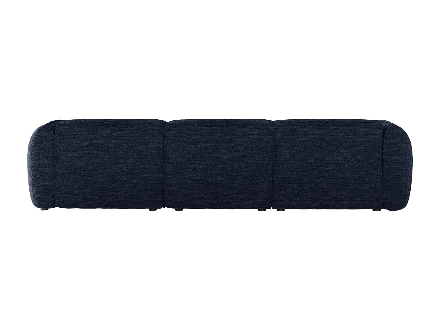 Canapé d'angle gauche en tissu chenille bleu nuit CAMILIO de Maison Céphy
