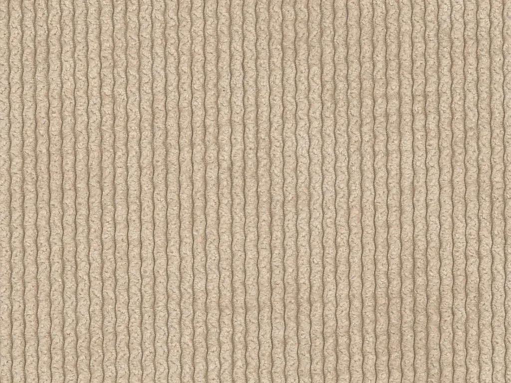 Canapé d'angle droit ouvert en velours côtelé fines côtes beige POGNI de Maison Céphy
