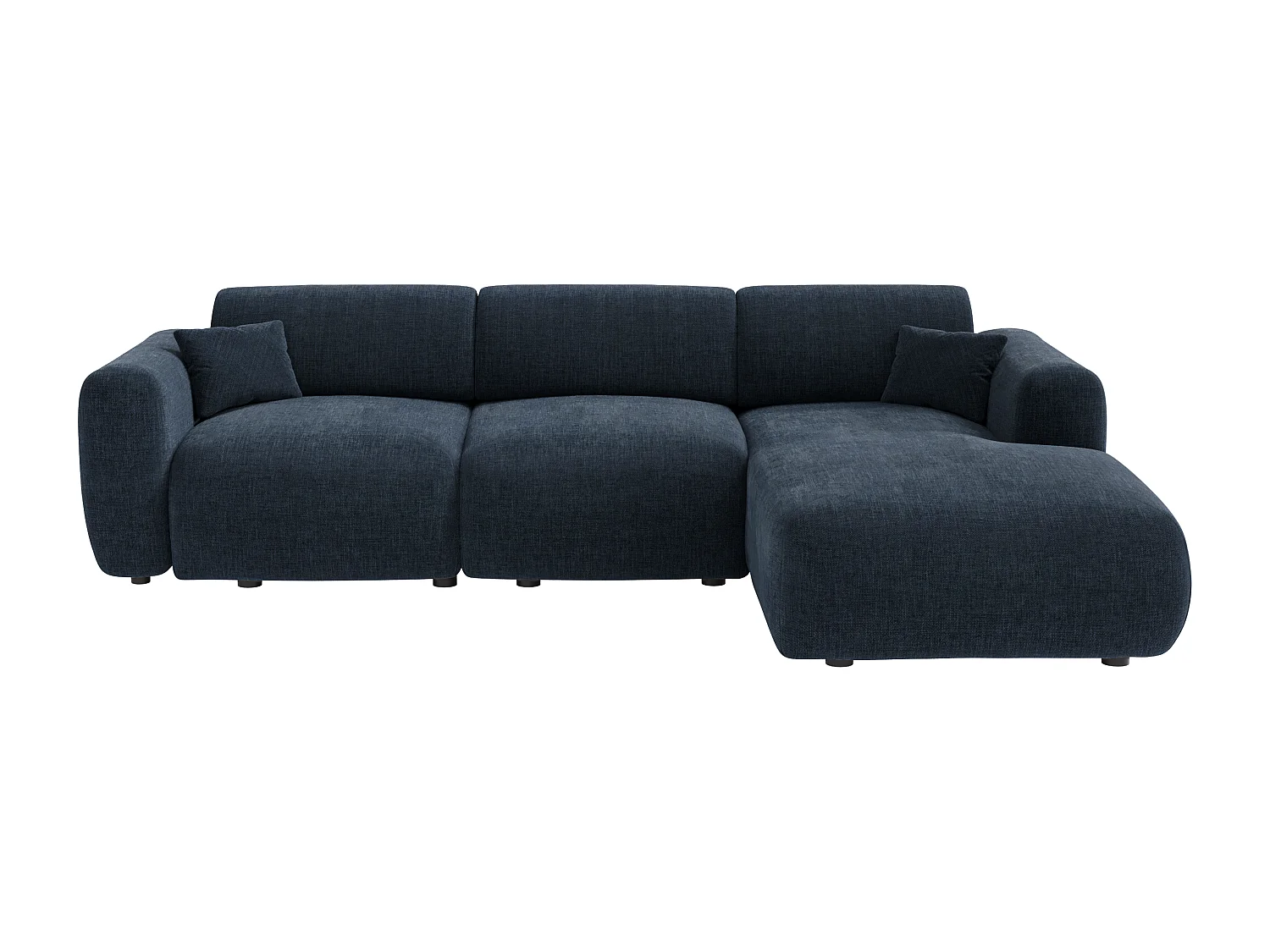 Grand canapé d'angle droit en tissu bleu POGNI de Maison Céphy