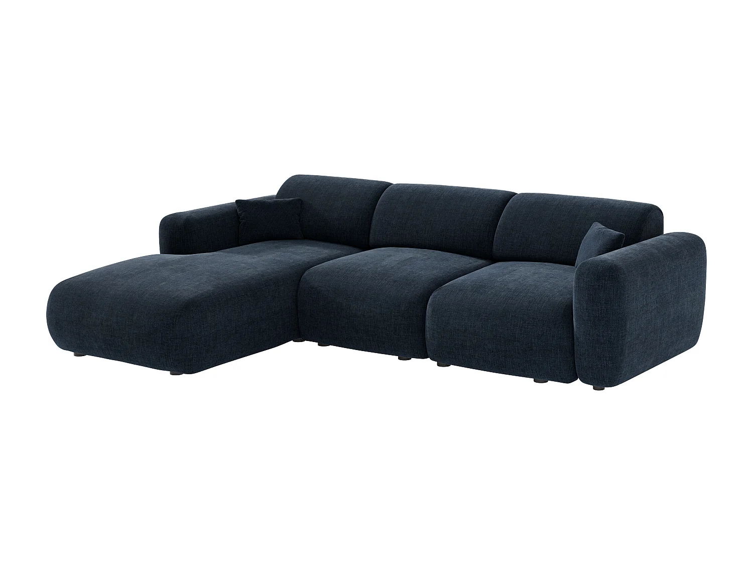 Grand canapé d'angle gauche en tissu bleu POGNI de Maison Céphy