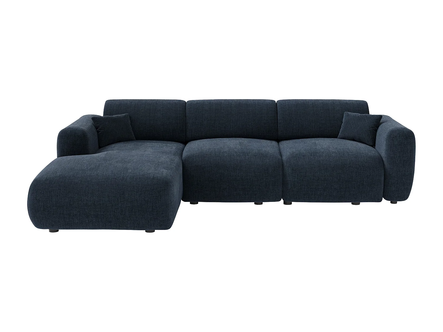 Grand canapé d'angle gauche en tissu bleu POGNI de Maison Céphy