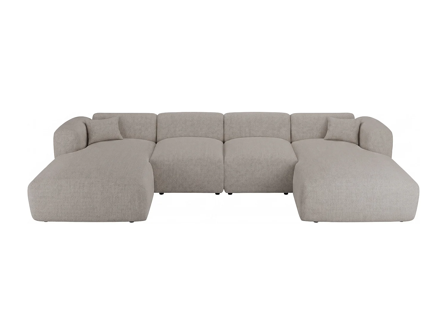 Grand canapé d'angle panoramique en tissu gris POGNI de Maison Céphy