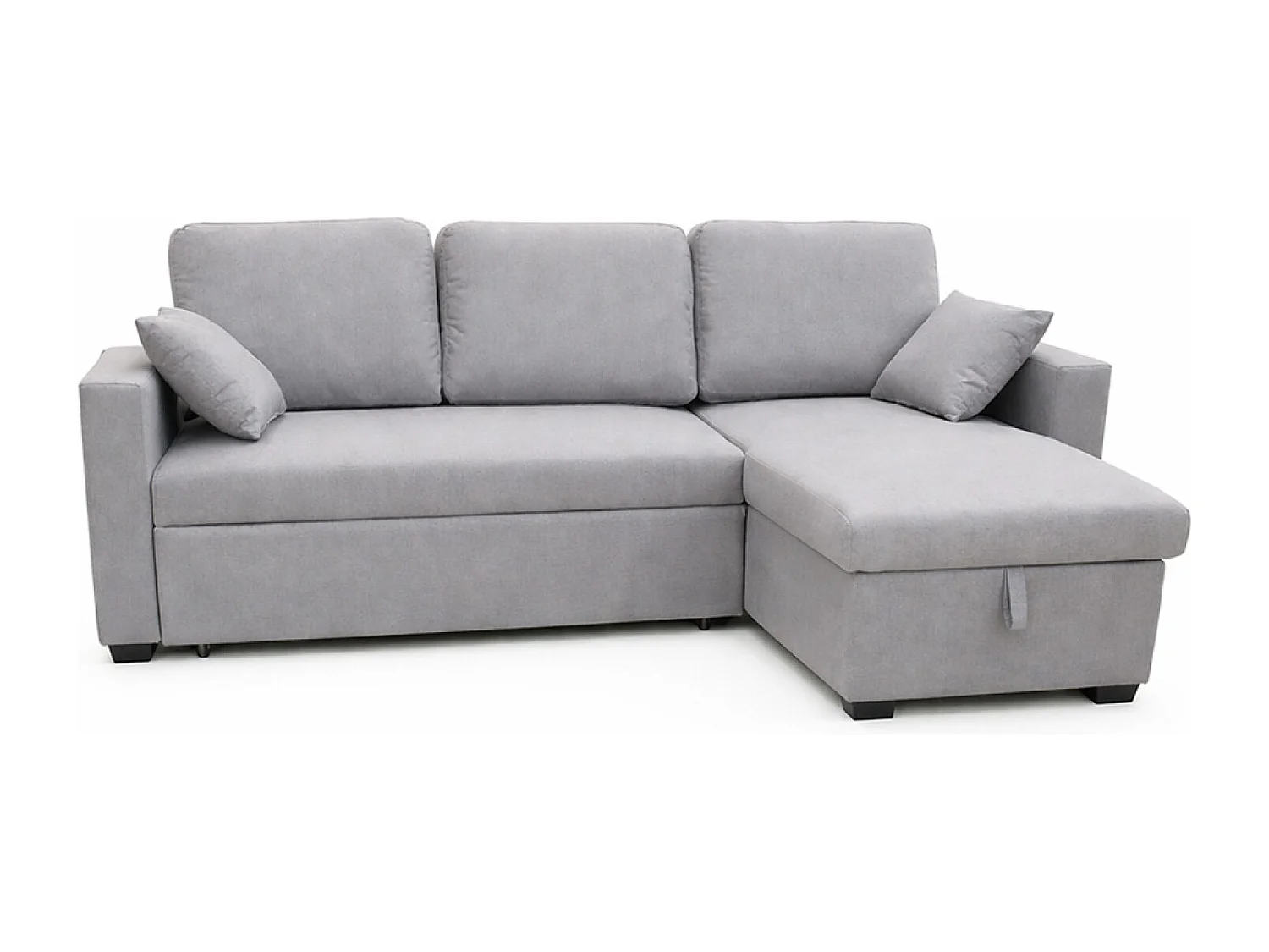 Canapé d'angle convertible 3 places avec coffre en tissu gris CELBRIDGE