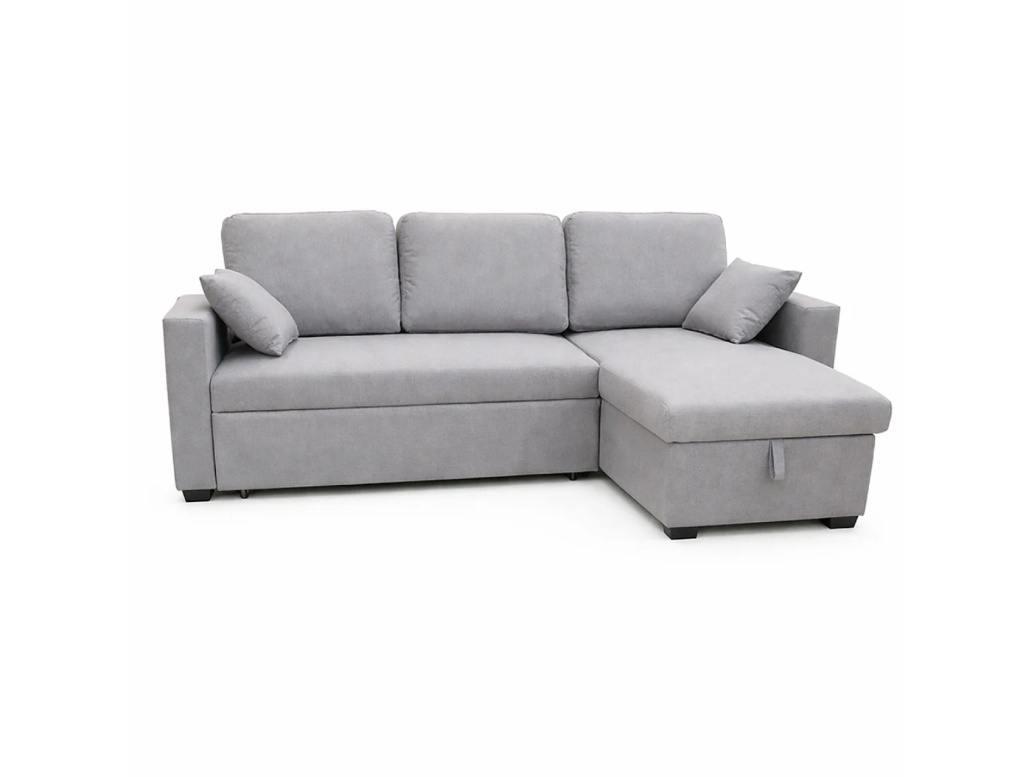 Canapé d'angle convertible 3 places avec coffre en tissu gris CELBRIDGE