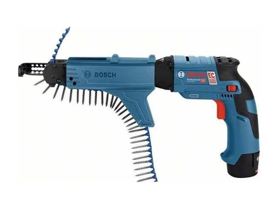 Wkrętarka do płyt gipsowo-kartonowych BOSCH GTB 12V-11 bezprzewodowa, kompaktowa, silnik bezszczotkowy, bateria Li-ion 12V, odłączany magazyn automatyczny