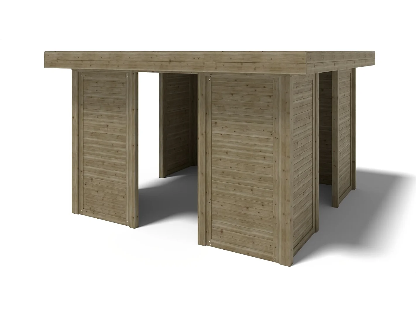 Pergola de jardin 4.04x4.04m avec panneaux - traité - ALT133 - ALTANKA