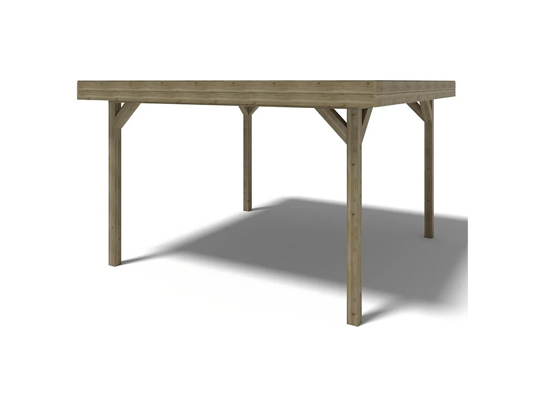 Gazebo da giardino in legno pergola 4.04x4.04 m con pannell - Impregnata - ALT133 - ALTANKA