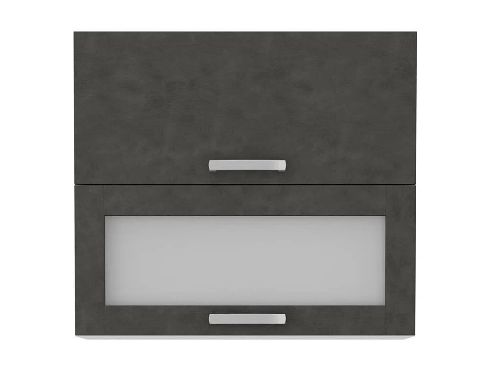 Móvel alto LASSEN cinza fosco com 2 portas basculantes, sendo 1 com vidro L80xP31,6xA72 cm em painéis de partículas