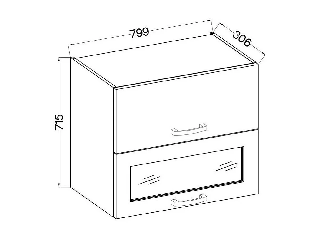 Móvel alto LASSEN cinza fosco com 2 portas basculantes, sendo 1 com vidro L80xP31,6xA72 cm em painéis de partículas
