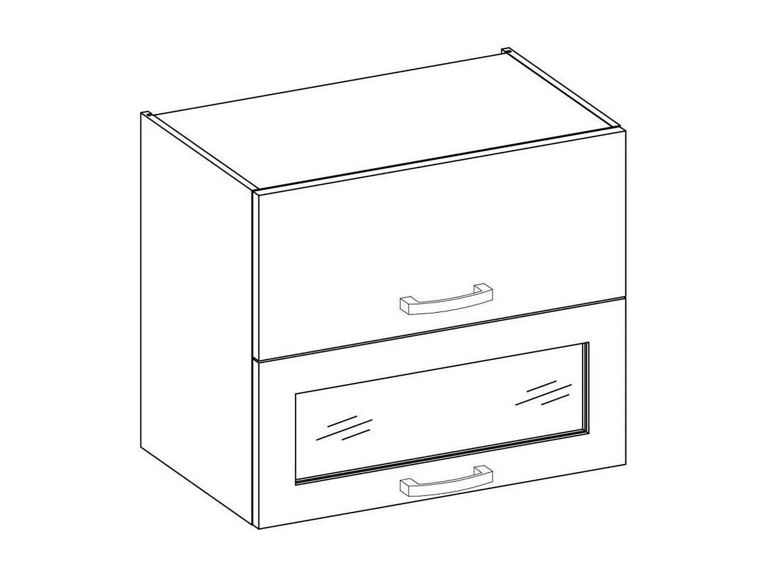 Móvel alto LASSEN cinza fosco com 2 portas basculantes, sendo 1 com vidro L80xP31,6xA72 cm em painéis de partículas