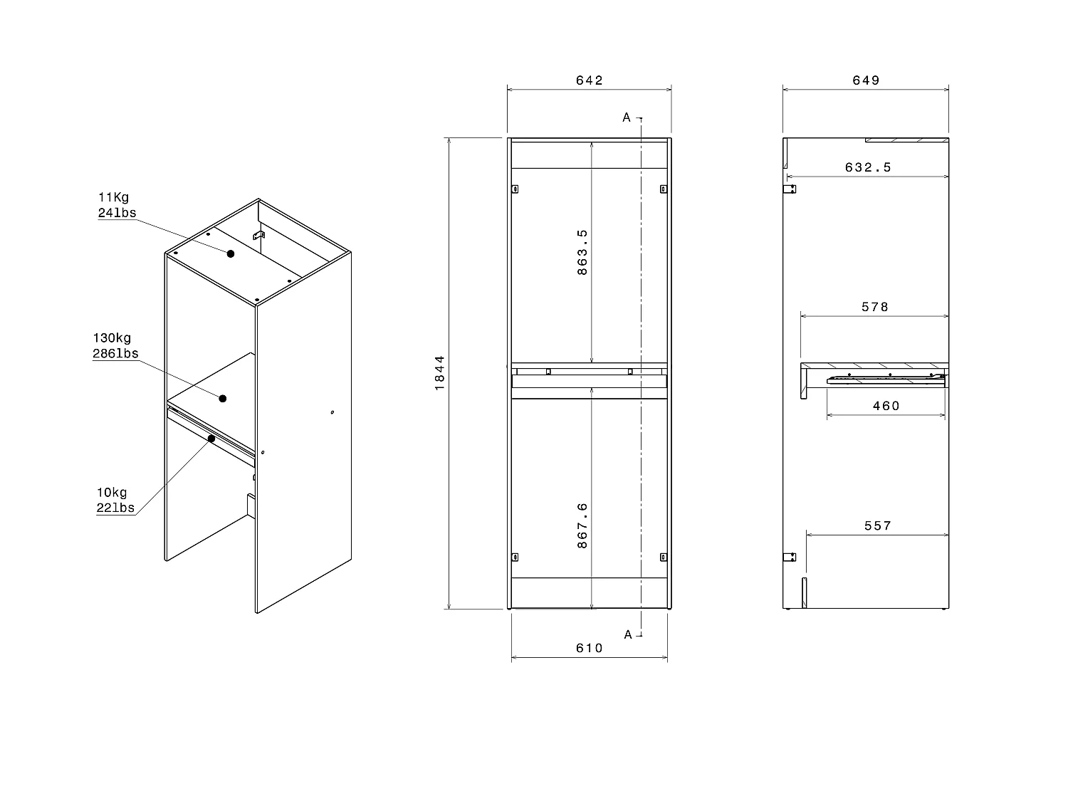 Mobile per lavatrice e asciugatrice con armadi e colonna portaoggetti Naturale chiaro e bianco L156 x H184 – ERKANO