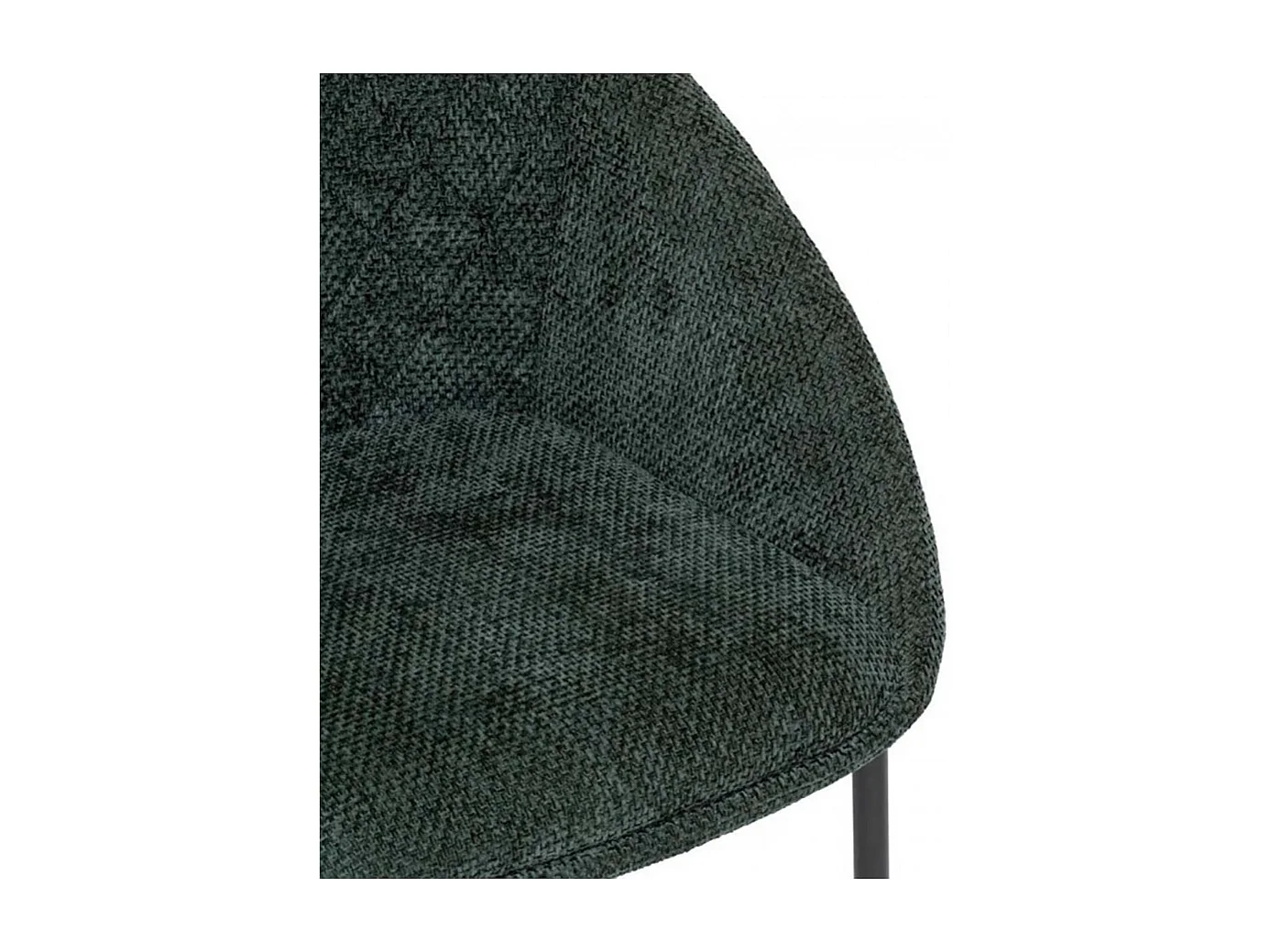 Lot de 2 chaises de salle à manger en tissu chenille avec des pieds en métal, coloris Vert Cèdre - Longueur 60 x Profondeur 57 x Hauteur 81 cm