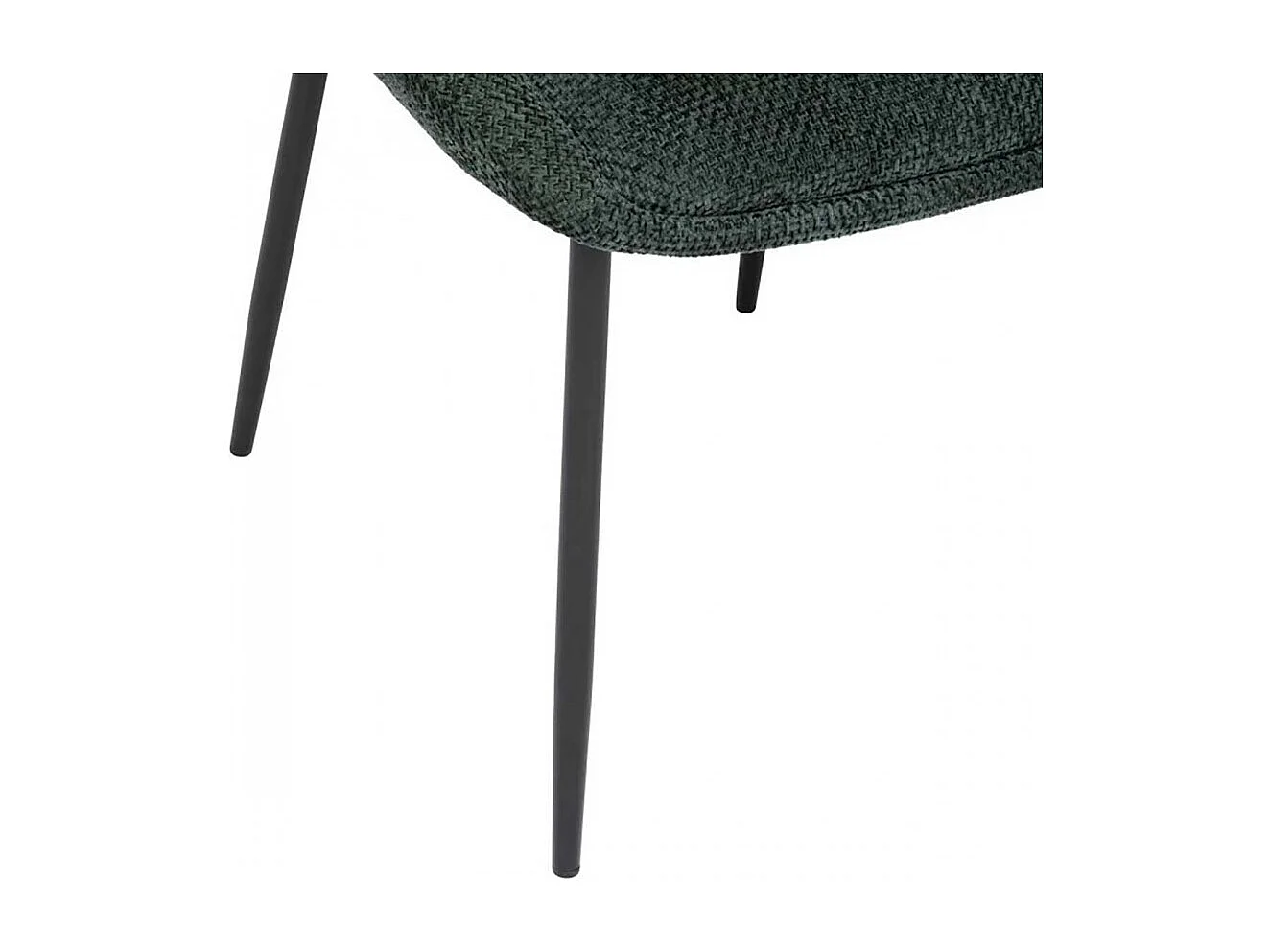 Lot de 2 chaises de salle à manger en tissu chenille avec des pieds en métal, coloris Vert Cèdre - Longueur 60 x Profondeur 57 x Hauteur 81 cm