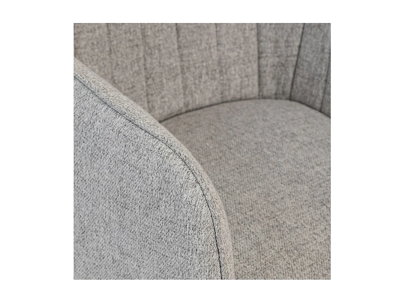 Lot de 2 chaises style fauteuil avec des pieds en bois, coloris gris - Longueur 60 x Profondeur 57 x Hauteur 83,5 cm