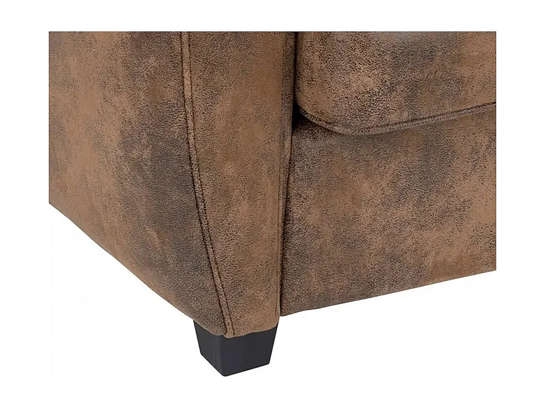 Canapé Banquette 2 places aspect cuir vieilli marron - Longueur 133 x Profondeur 80,5 x Hauteur 79 cm