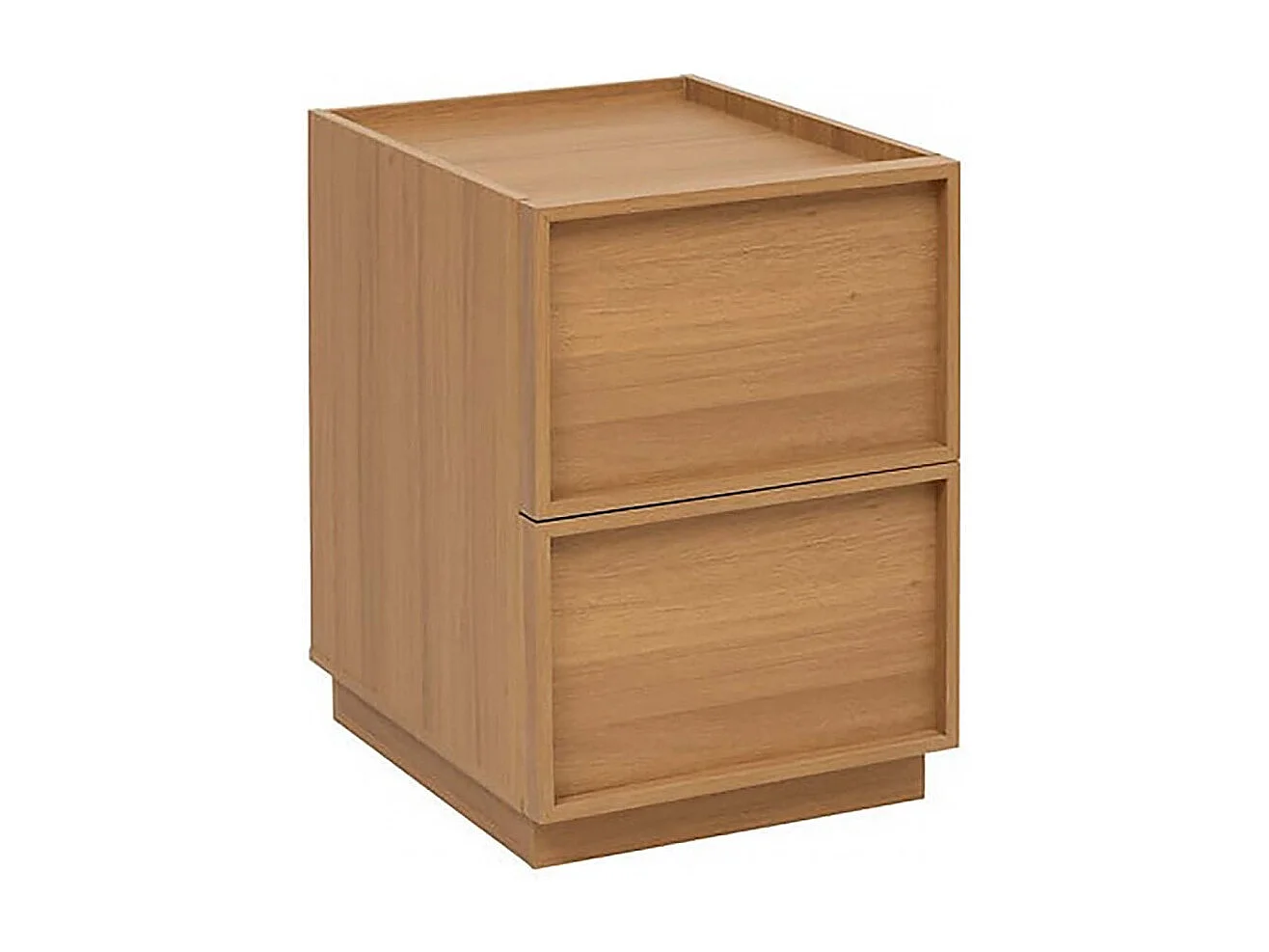 Table de chevet table de nuit avec 2 tiroirs, Coloris marron - Longueur 38 x Profondeur 48 x Hauteur 54 cm