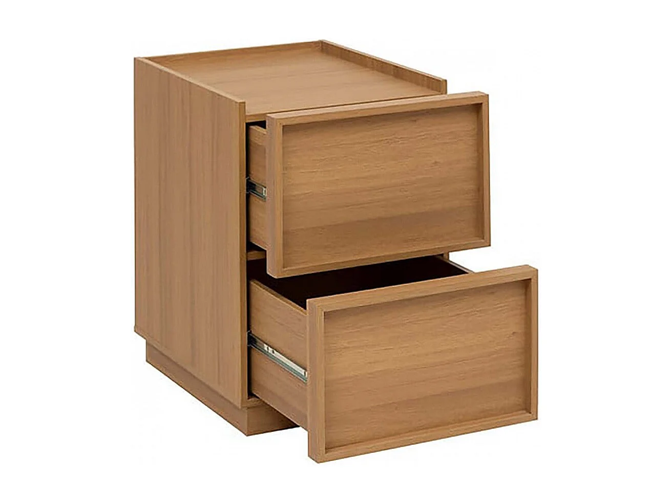 Table de chevet table de nuit avec 2 tiroirs, Coloris marron - Longueur 38 x Profondeur 48 x Hauteur 54 cm