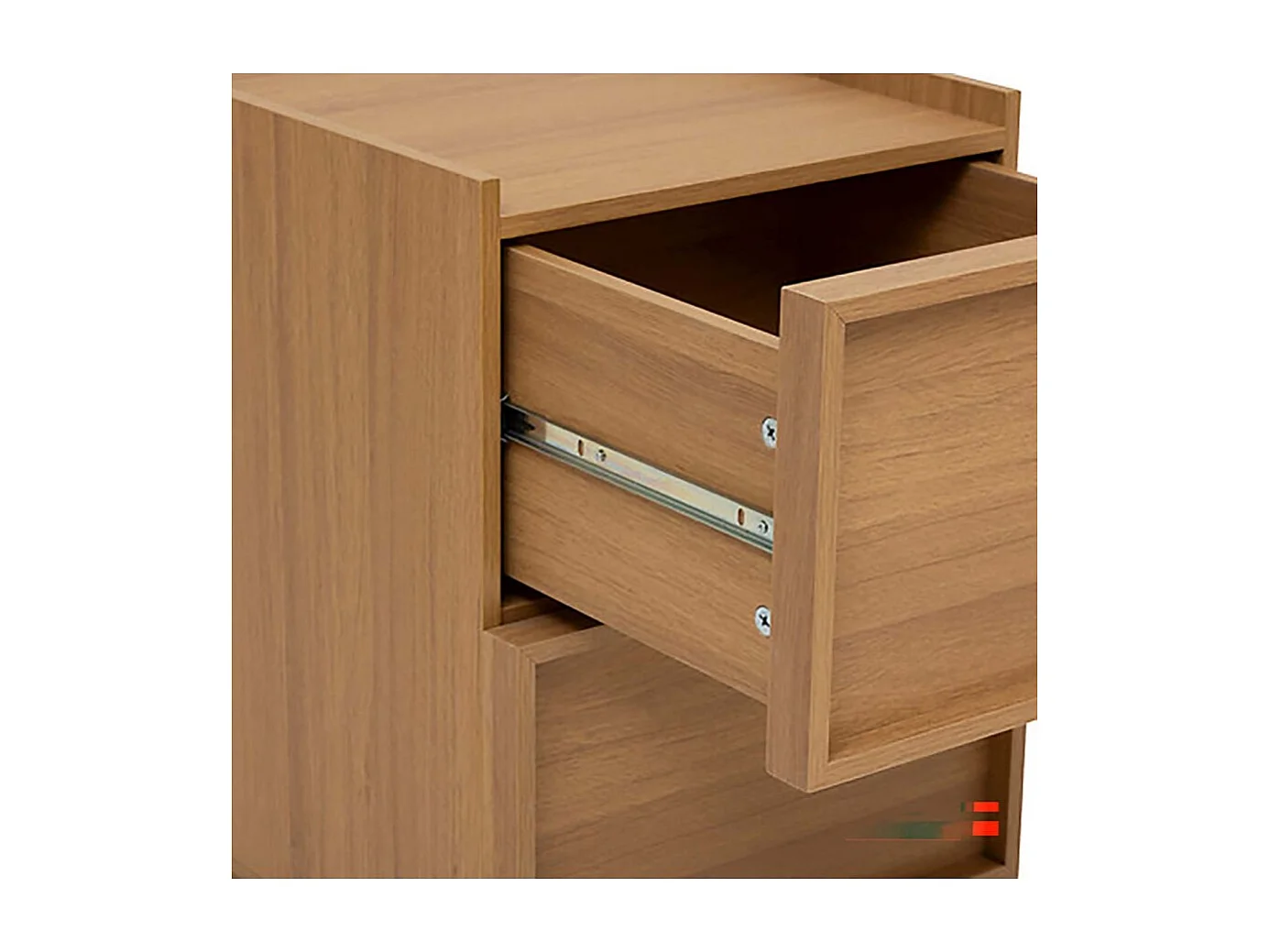 Table de chevet table de nuit avec 2 tiroirs, Coloris marron - Longueur 38 x Profondeur 48 x Hauteur 54 cm