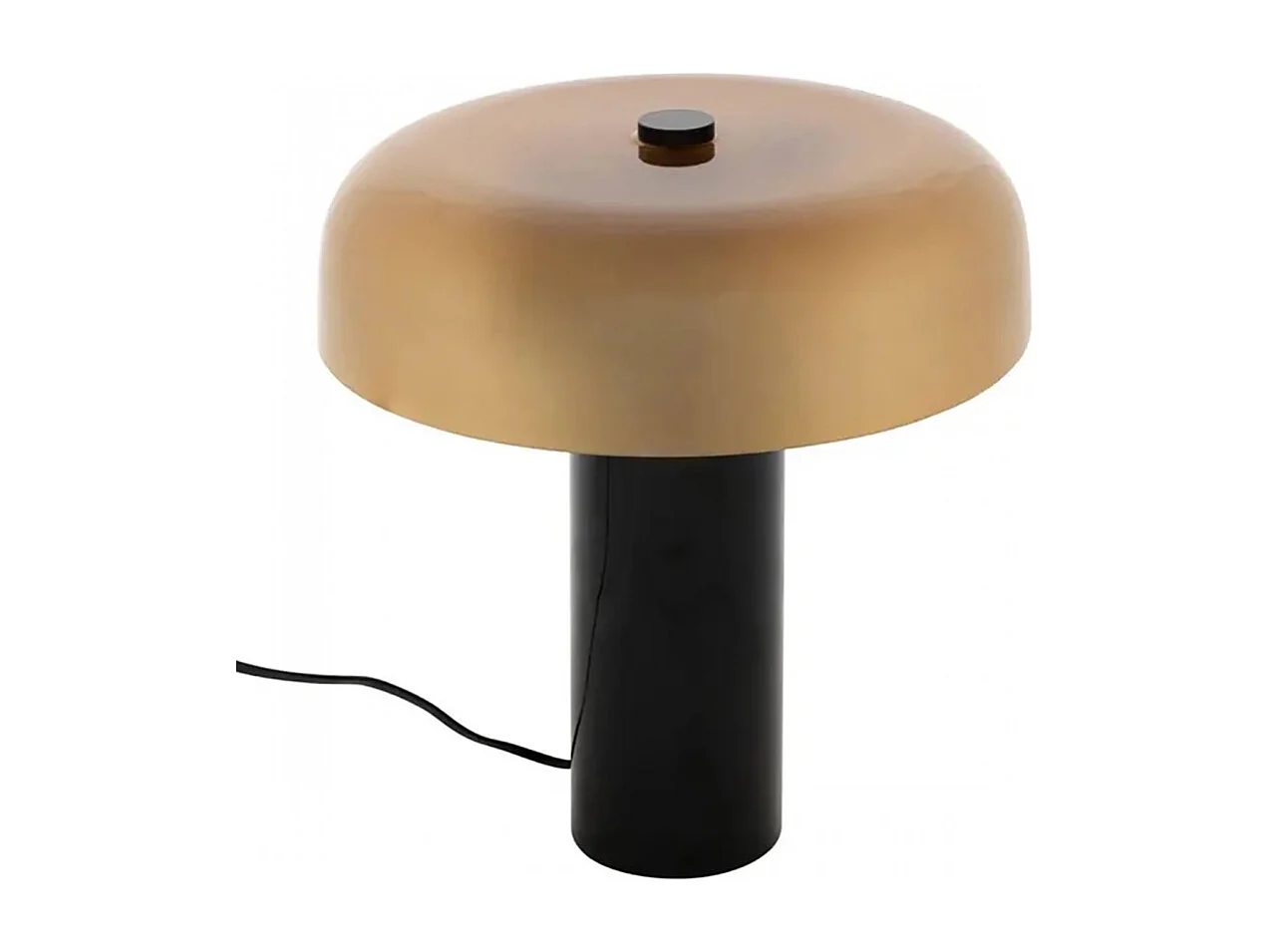 Lampe cylindrique haut en verre format champignon, coloris ambre - Diamètre 33 x Hauteur 37 cm