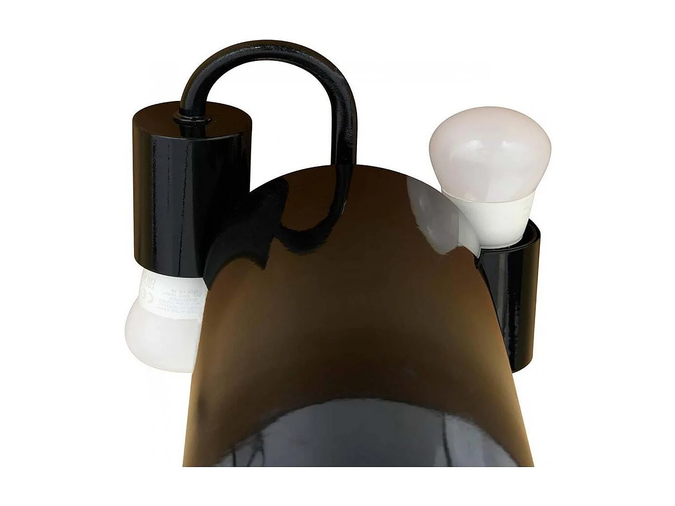 Lampe cylindrique haut en verre format champignon, coloris ambre - Diamètre 33 x Hauteur 37 cm