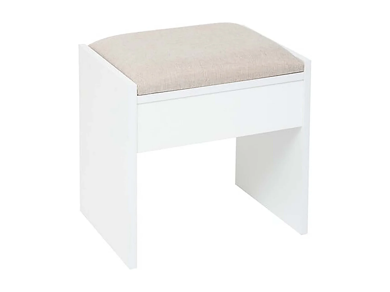 Coiffeuse moderne avec miroir, 2 tiroirs et compartiments ouverts, coloris blanc - Longueur 90 x Profondeur 40 x Hauteur 125 cm