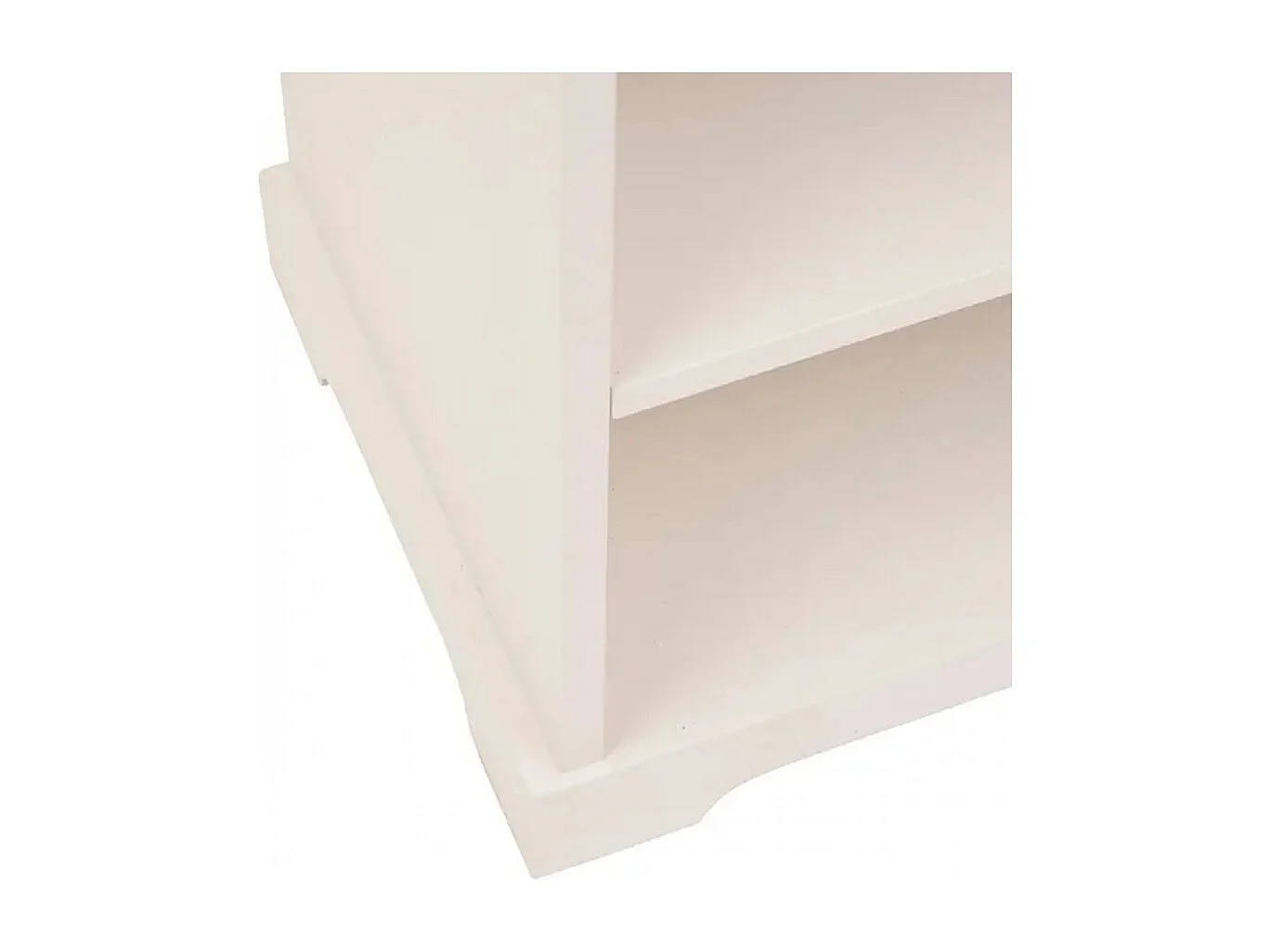 Table de chevet avec un tiroir et deux étagères ouvertes, coloris ivoire - Longueur 45 x Profondeur 30 x Hauteur 67 cm 