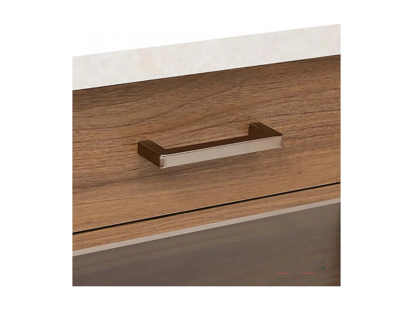 Desserte de cuisine avec roulettes, deux tiroirs et deux étagères, coloris marron/blanc - Longueur 90 x Profondeur 60 x Hauteur 120 cm