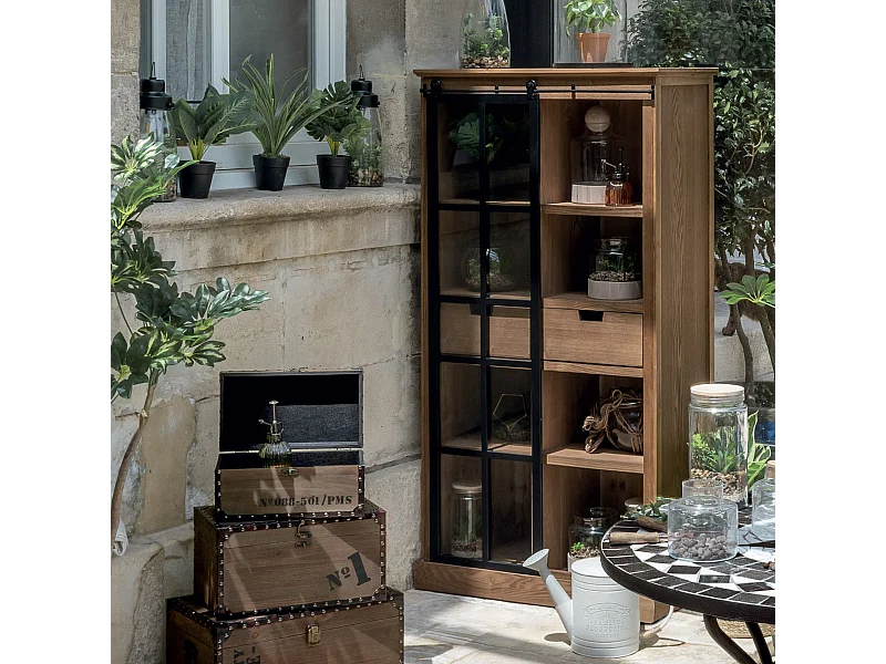 Vitrine 2 tiroirs  Longueur 80 x Profondeur 40 x Hauteur 150 cm