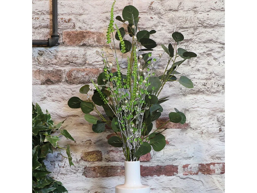 Branche de Fleurs en verre transparent Ht.90cm