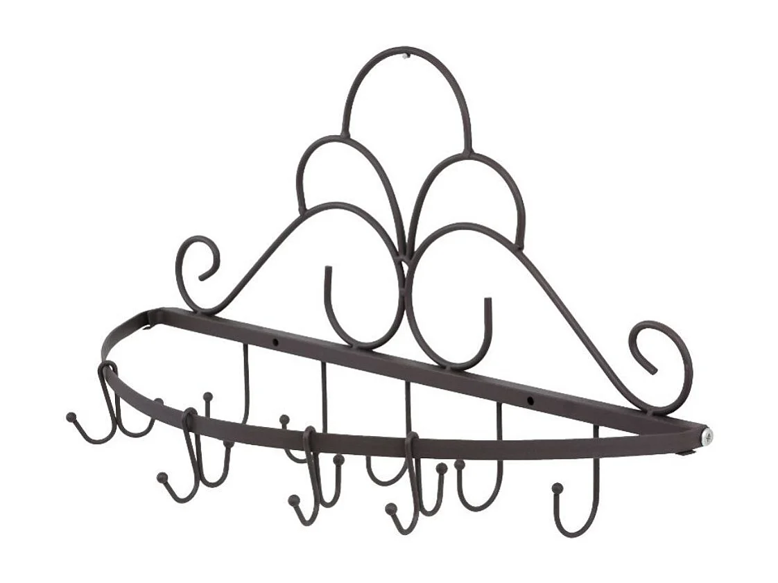 Porte torchons tasses cuisine mural déco vintage métal marron 50cm