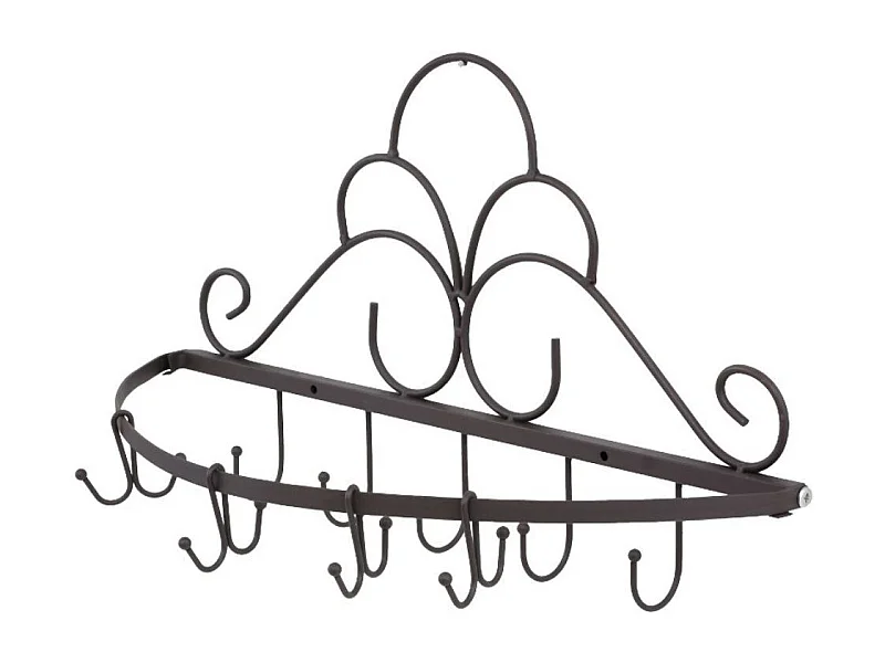 Porte torchons tasses cuisine mural déco vintage métal marron 50cm