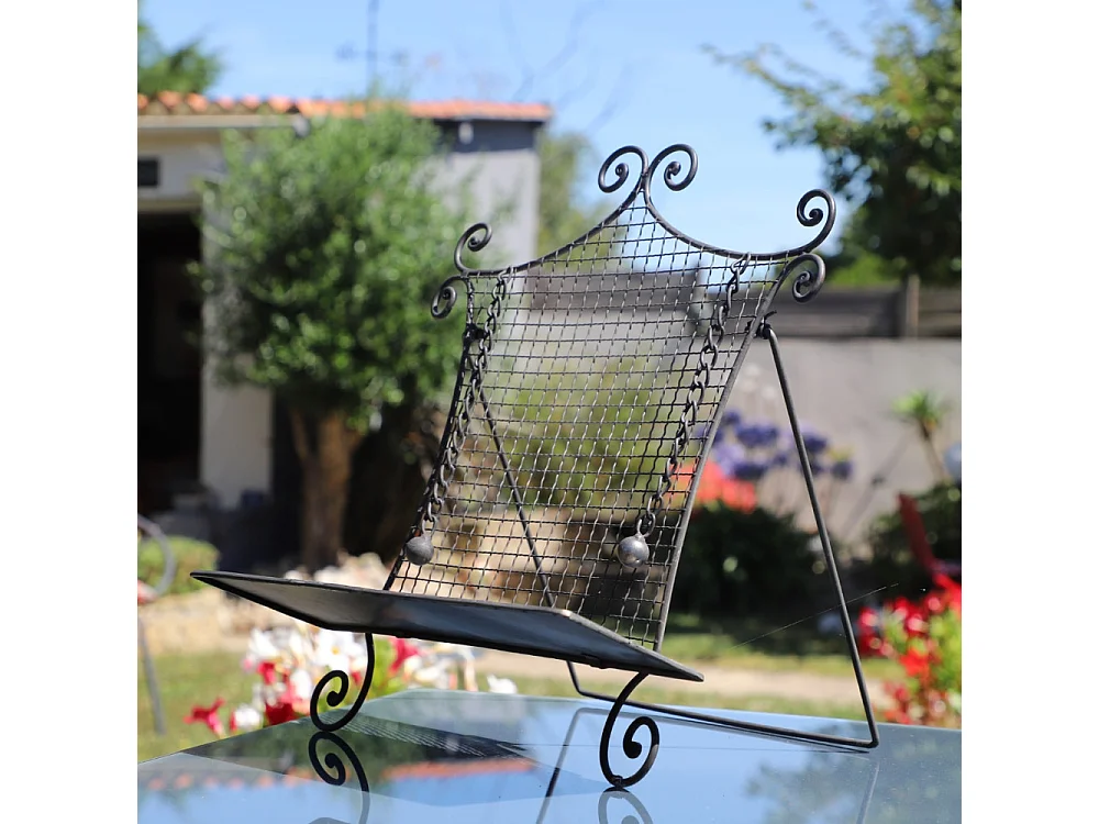 Pupitre musique lutrin livre en métal gris 42.5 x 33 x 12 cm