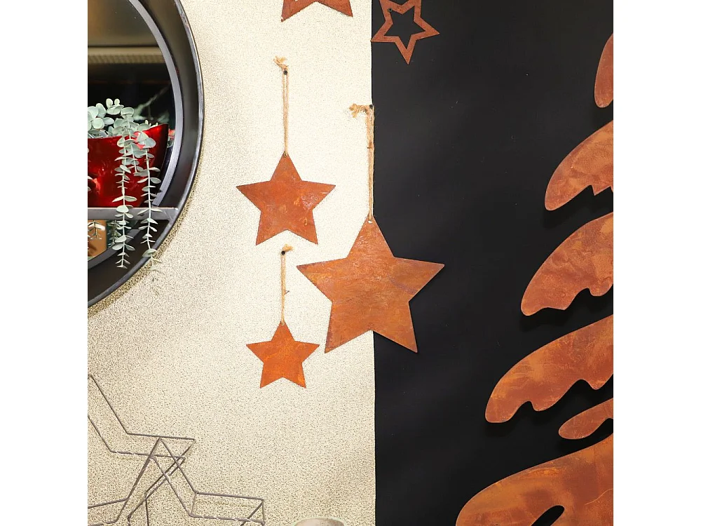 ~ Etoile à suspendre en métal rouillé marron Ø30 cm