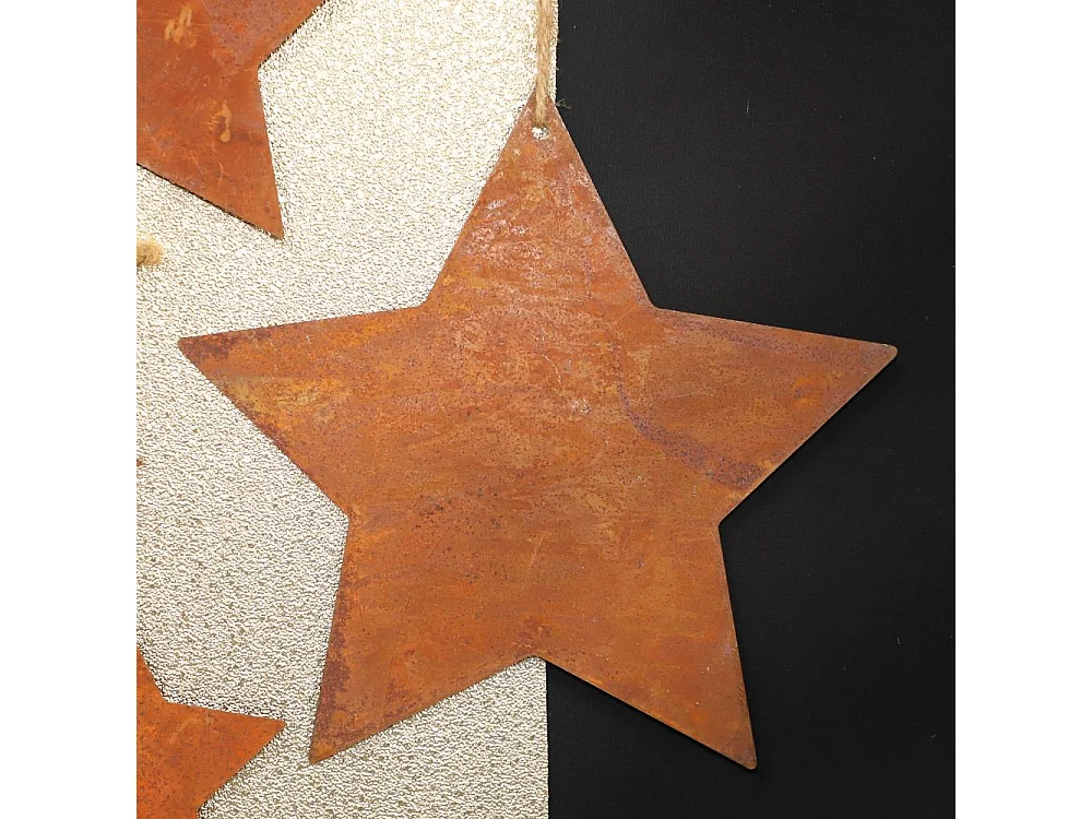 ~ Etoile à suspendre en métal rouillé marron Ø30 cm